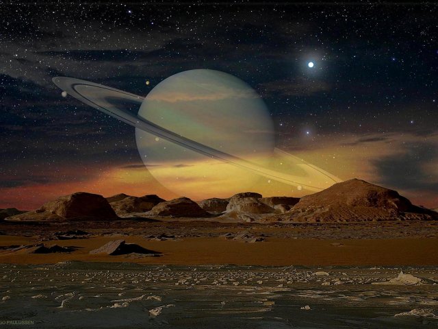 In einem binären System des Perseus-Armes wurde von Scout-Robotern ein saturnähnlicher Gasriese mit 96 Monden entdeckt. Darunter befinden sich auch zwei erdähnliche Planeten. Desert Garden und Eden.