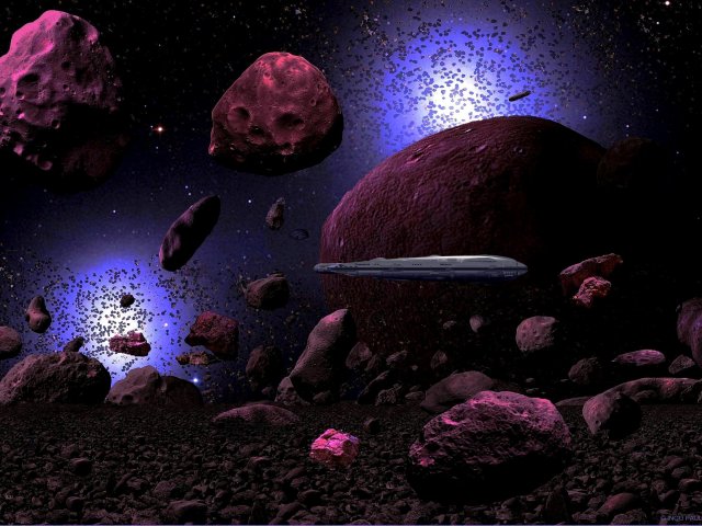 Die Starwind dringt in der Nähe von zwei blauen Riesensternen des Orionnebels in eine Materiewolke aus Planetoiden und Meteoriten ein, um einen havarierten Scout zu bergen.